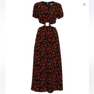 STAUD black floral cut out dress